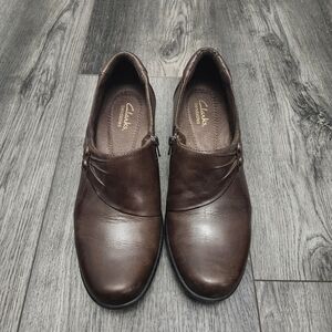 Clarks women's bendables shoes size 7.5 brown leather upper